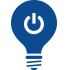 Icon: lightbulb with power icon